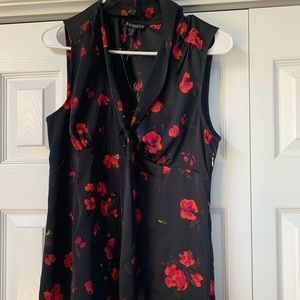 Express Tops - Express Black Floral Tank Blouse Express Tops - Express Black Floral Tank Blouse